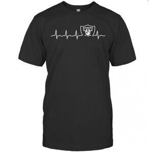 Los Angeles Raiders Logo Heartbeat T-Shirt